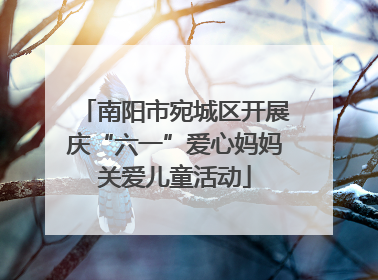 南阳市宛城区开展庆“六一”爱心妈妈关爱儿童活动